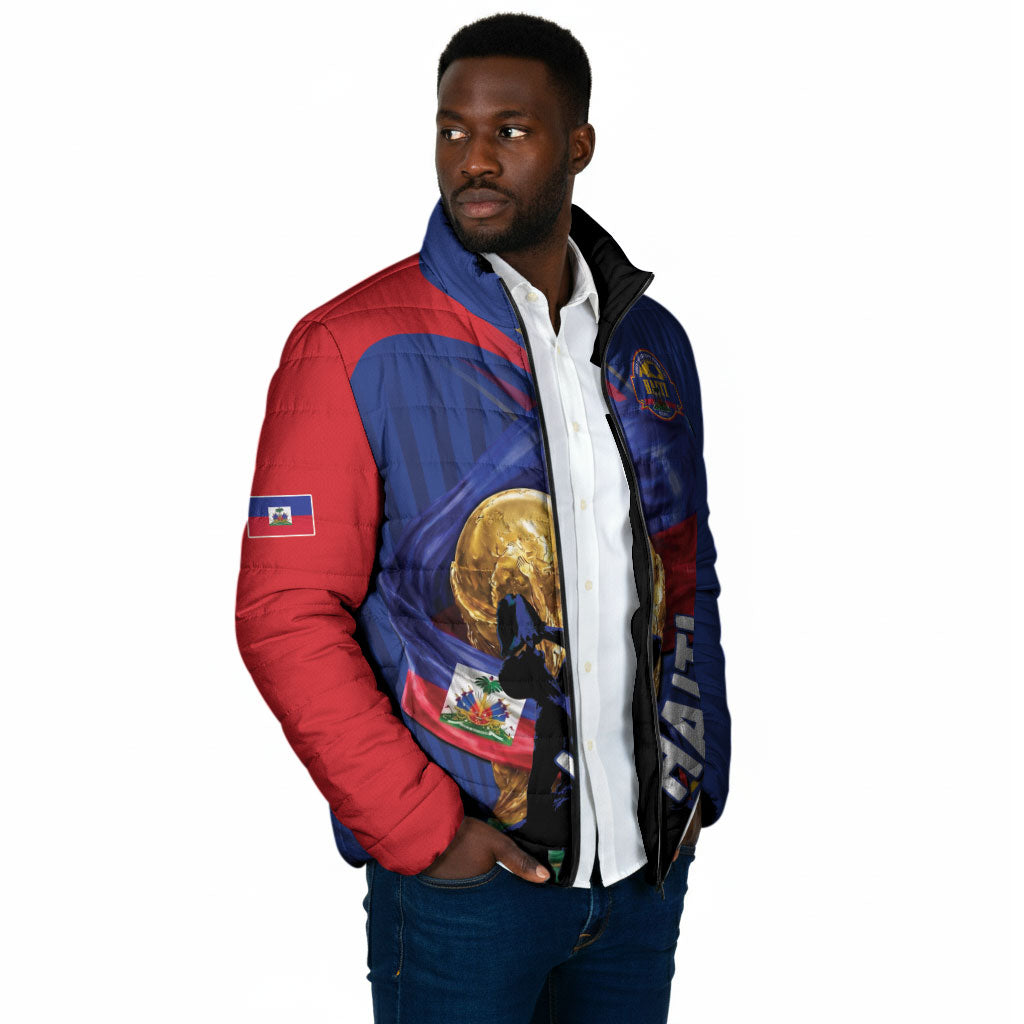 Personalized Haiti Football Champions Padded Jacket National Pride Gold Trophy