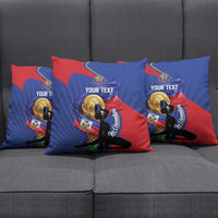 Personalized Haiti Football Champions Pillow Cover National Pride Gold Trophy