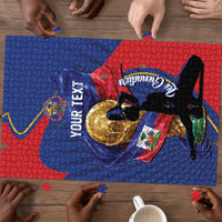 Personalized Haiti Football Champions Puzzle National Pride Gold Trophy