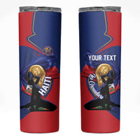 Personalized Haiti Football Champions Skinny Tumbler National Pride Gold Trophy