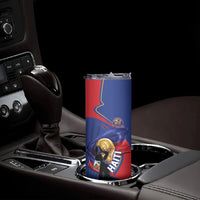 Personalized Haiti Football Champions Skinny Tumbler National Pride Gold Trophy
