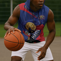 Personalized Haiti Football Champions Sleeveless Hoodie National Pride Gold Trophy