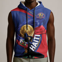 Personalized Haiti Football Champions Sleeveless Hoodie National Pride Gold Trophy