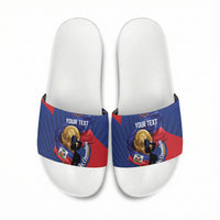 Personalized Haiti Football Champions Slide Sandals National Pride Gold Trophy