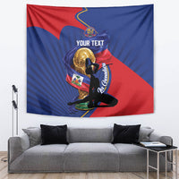 Personalized Haiti Football Champions Tapestry National Pride Gold Trophy