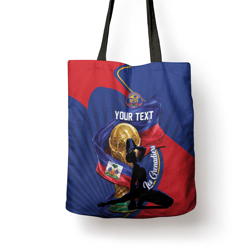 Personalized Haiti Football Champions Tote Bag National Pride Gold Trophy