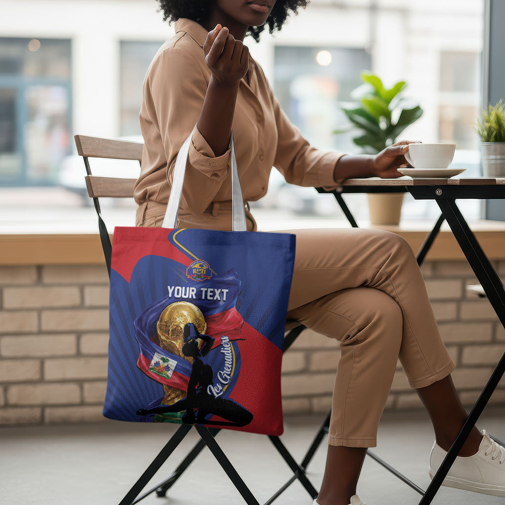Personalized Haiti Football Champions Tote Bag National Pride Gold Trophy