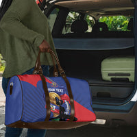 Personalized Haiti Football Champions Travel Bag National Pride Gold Trophy