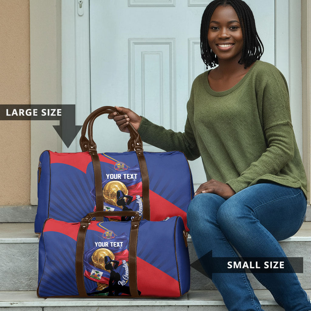 Personalized Haiti Football Champions Travel Bag National Pride Gold Trophy