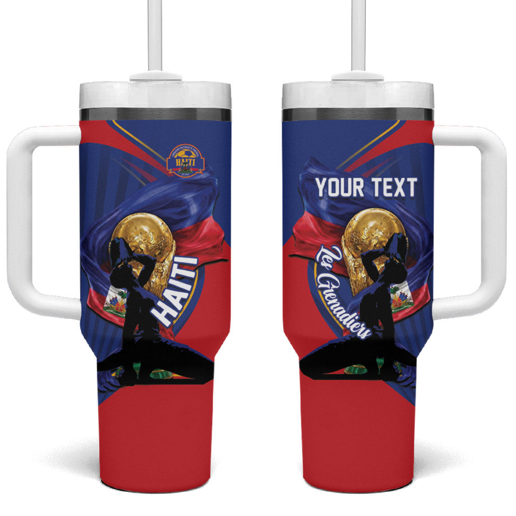 Personalized Haiti Football Champions Tumbler With Handle National Pride Gold Trophy