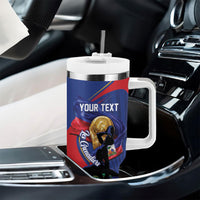 Personalized Haiti Football Champions Tumbler With Handle National Pride Gold Trophy