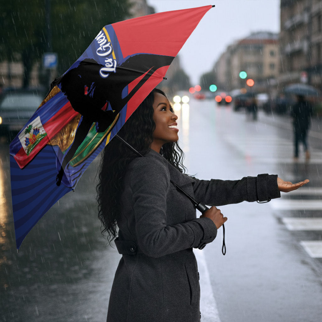 Personalized Haiti Football Champions Umbrella National Pride Gold Trophy