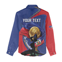 Personalized Haiti Football Champions Women Casual Shirt National Pride Gold Trophy