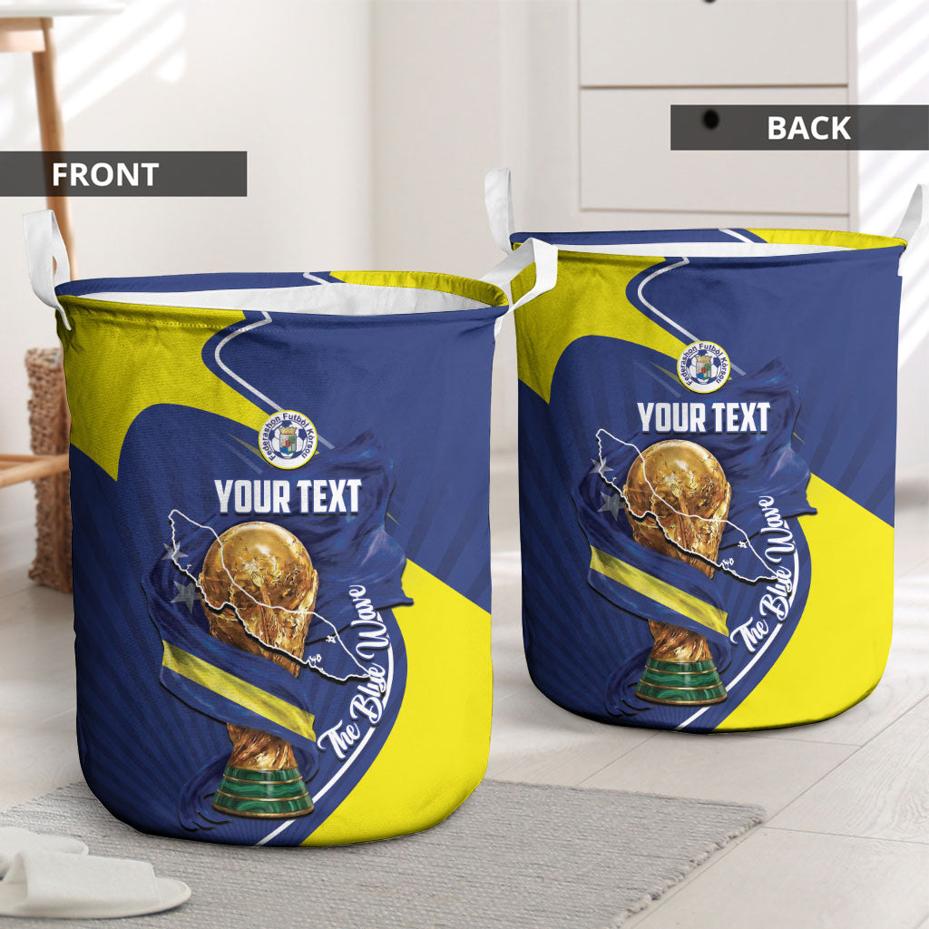 Personalized Curacao Football 2026 Laundry Basket Rise of Caribbean Pride