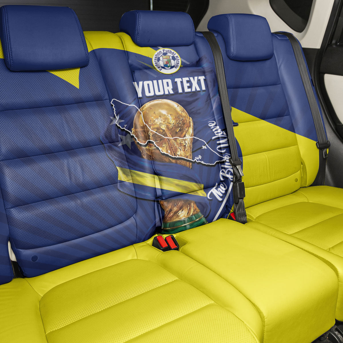 Personalized Curacao Football 2026 Back Car Seat Cover Rise of Caribbean Pride