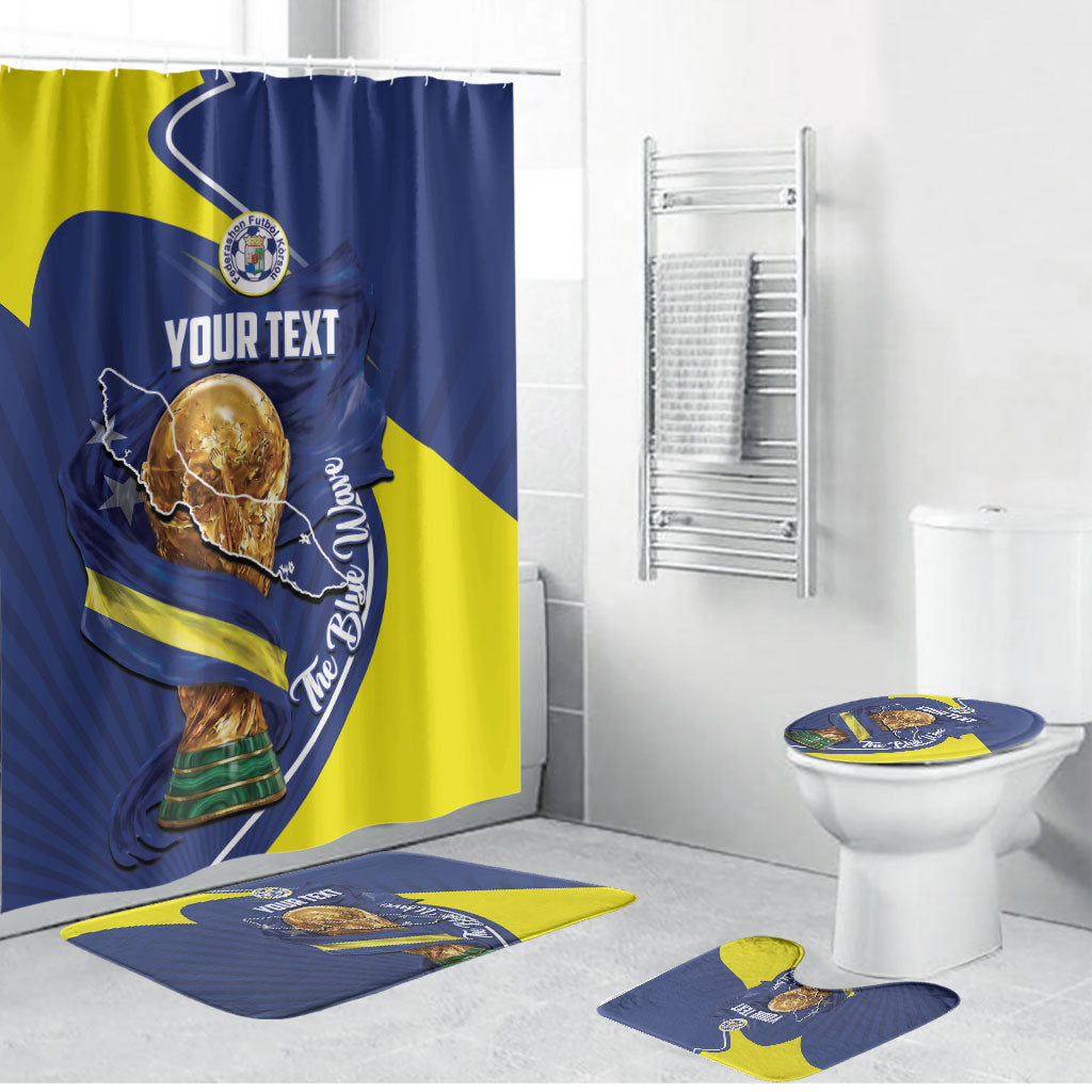 Personalized Curacao Football 2026 Bathroom Set Rise of Caribbean Pride