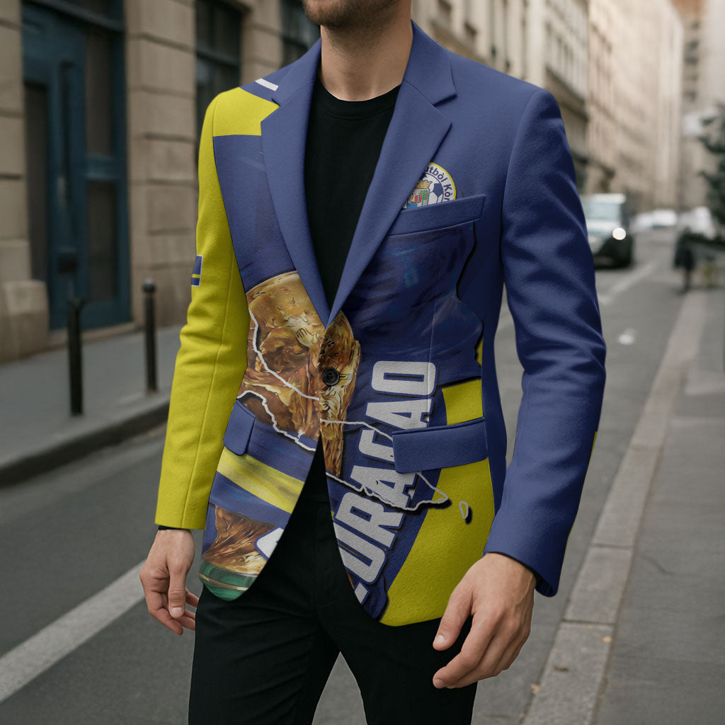 Personalized Curacao Football 2026 Blazer Rise of Caribbean Pride