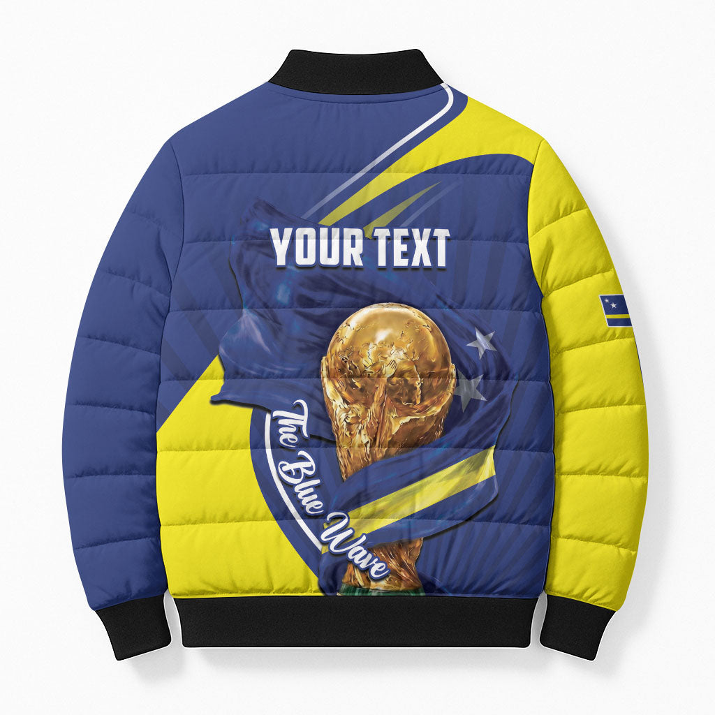 Personalized Curacao Football 2026 Bomber Puffer Jacket Rise of Caribbean Pride