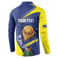 Personalized Curacao Football 2026 Button Sweatshirt Rise of Caribbean Pride