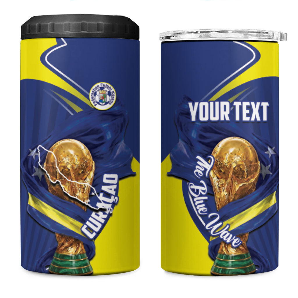 Personalized Curacao Football 2026 4 in 1 Can Cooler Tumbler Rise of Caribbean Pride