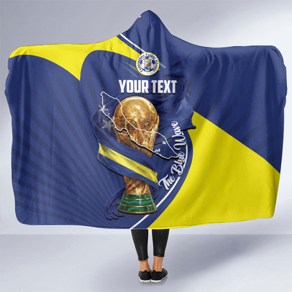 Personalized Curacao Football 2026 Hooded Blanket Rise of Caribbean Pride