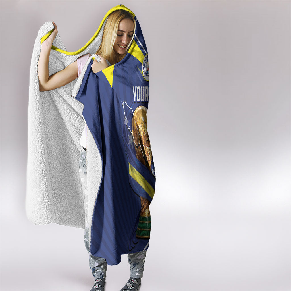Personalized Curacao Football 2026 Hooded Blanket Rise of Caribbean Pride
