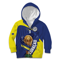 Personalized Curacao Football 2026 Kid Hoodie Rise of Caribbean Pride