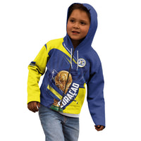 Personalized Curacao Football 2026 Kid Hoodie Rise of Caribbean Pride