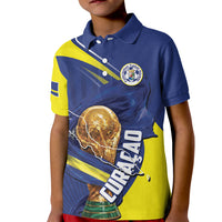 Personalized Curacao Football 2026 Kid Polo Shirt Rise of Caribbean Pride