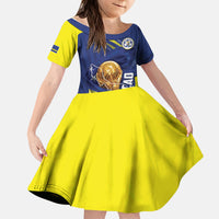 Personalized Curacao Football 2026 Kid Short Sleeve Dress Rise of Caribbean Pride