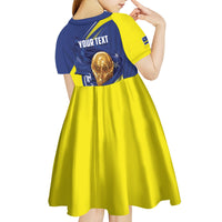 Personalized Curacao Football 2026 Kid Short Sleeve Dress Rise of Caribbean Pride
