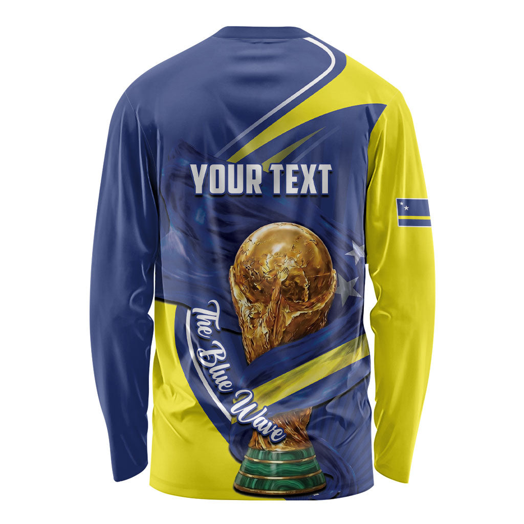 Personalized Curacao Football 2026 Long Sleeve Shirt Rise of Caribbean Pride