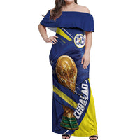 Personalized Curacao Football 2026 Off Shoulder Maxi Dress Rise of Caribbean Pride