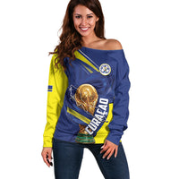 Personalized Curacao Football 2026 Off Shoulder Sweater Rise of Caribbean Pride