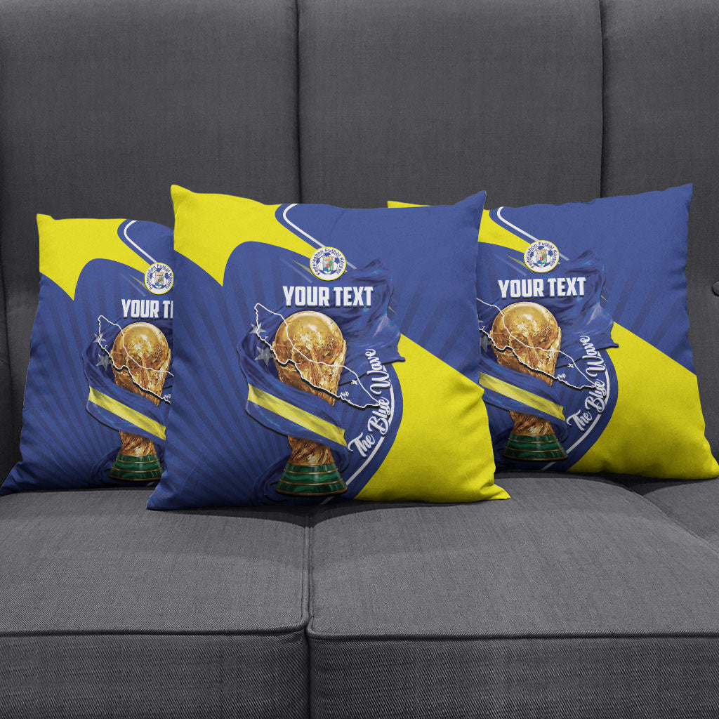 Personalized Curacao Football 2026 Pillow Cover Rise of Caribbean Pride