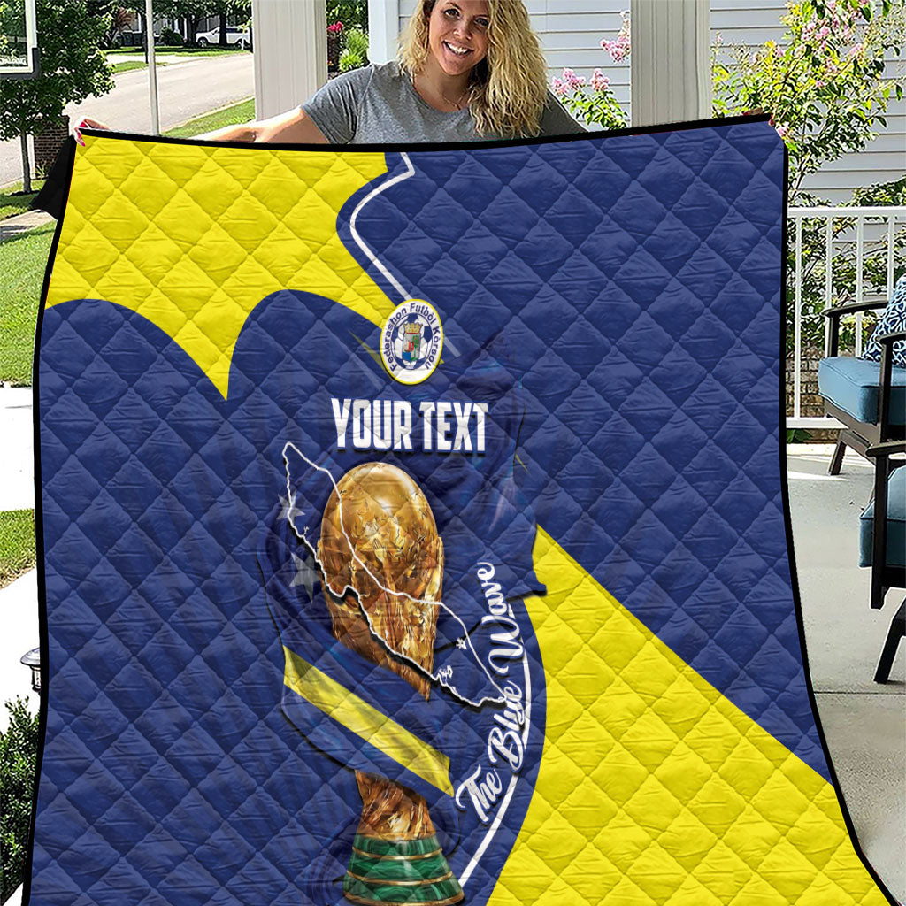 Personalized Curacao Football 2026 Quilt Rise of Caribbean Pride