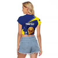 Personalized Curacao Football 2026 Raglan Cropped T Shirt Rise of Caribbean Pride