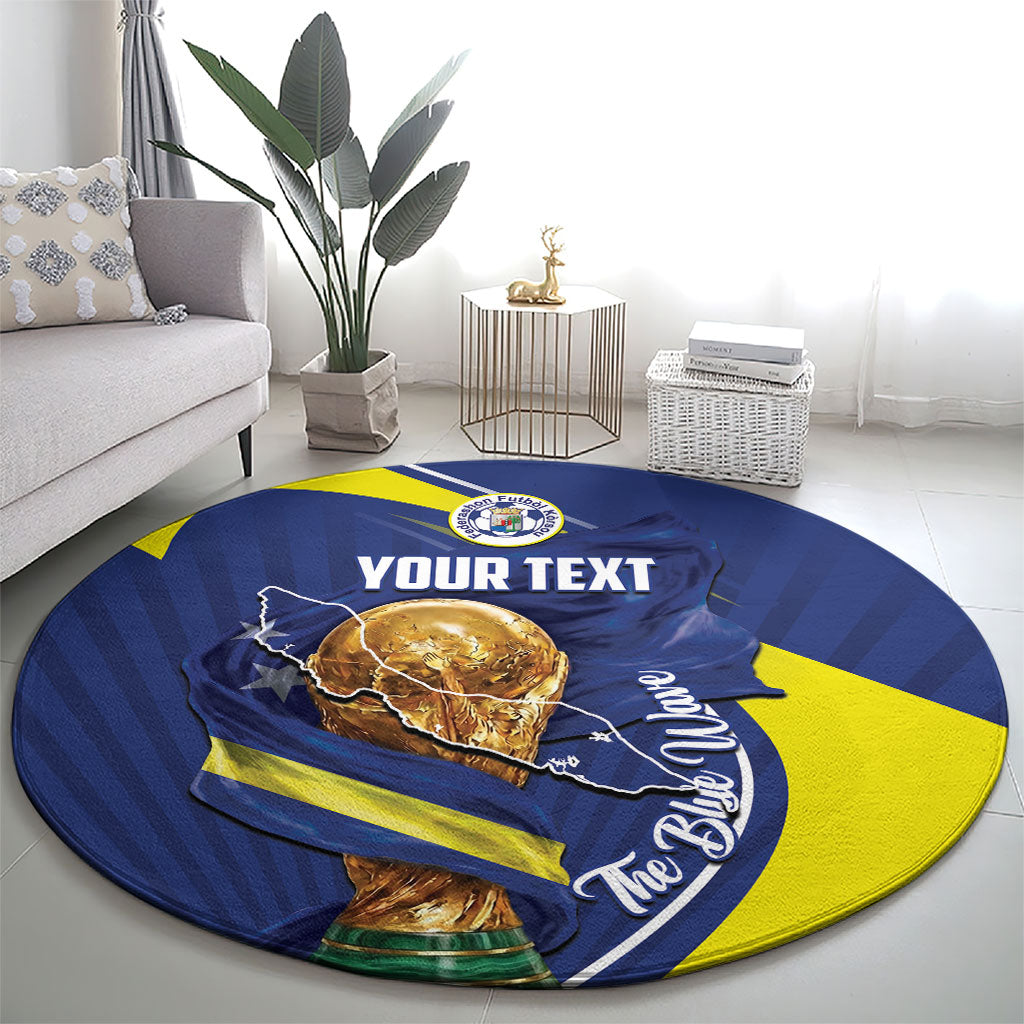 Personalized Curacao Football 2026 Round Carpet Rise of Caribbean Pride