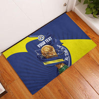 Personalized Curacao Football 2026 Rubber Doormat Rise of Caribbean Pride