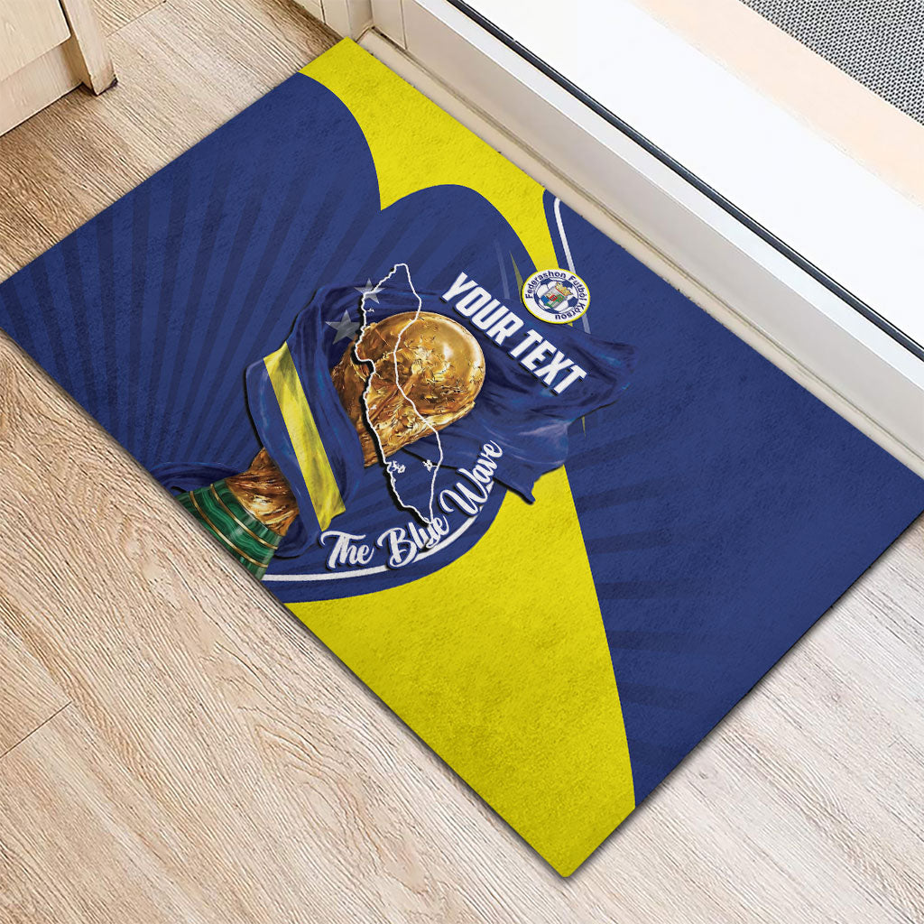 Personalized Curacao Football 2026 Rubber Doormat Rise of Caribbean Pride