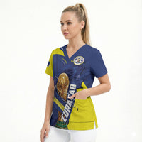 Personalized Curacao Football 2026 Scrub Top Rise of Caribbean Pride