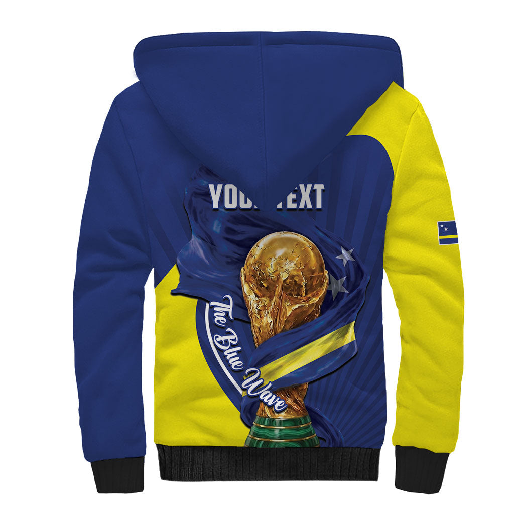Personalized Curacao Football 2026 Sherpa Hoodie Rise of Caribbean Pride