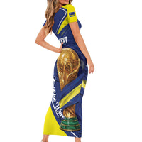 Personalized Curacao Football 2026 Short Sleeve Bodycon Dress Rise of Caribbean Pride