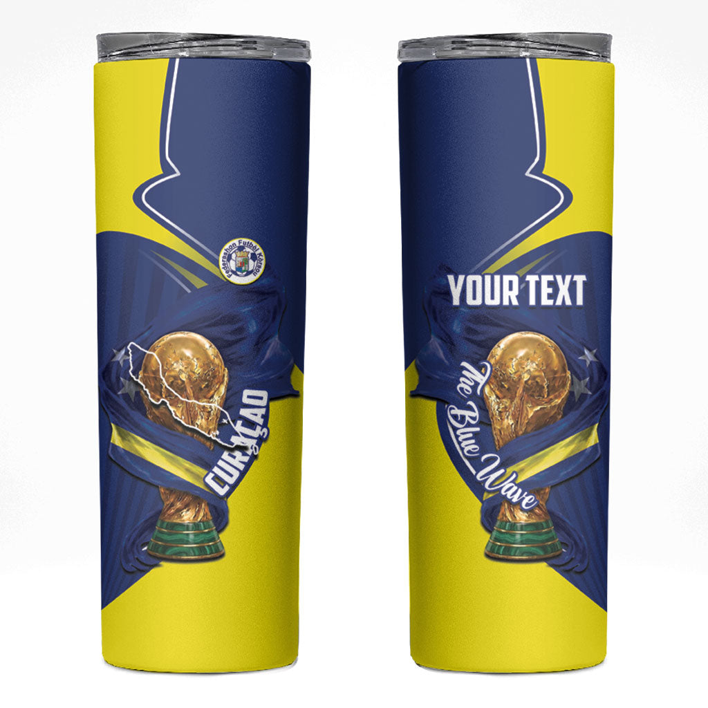 Personalized Curacao Football 2026 Skinny Tumbler Rise of Caribbean Pride