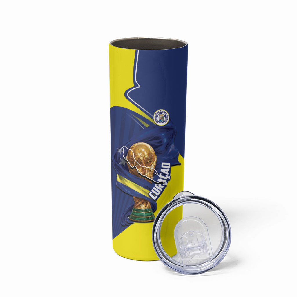 Personalized Curacao Football 2026 Skinny Tumbler Rise of Caribbean Pride
