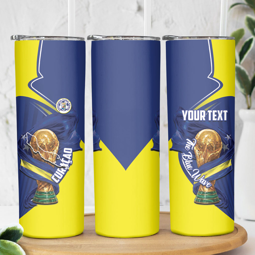 Personalized Curacao Football 2026 Skinny Tumbler Rise of Caribbean Pride