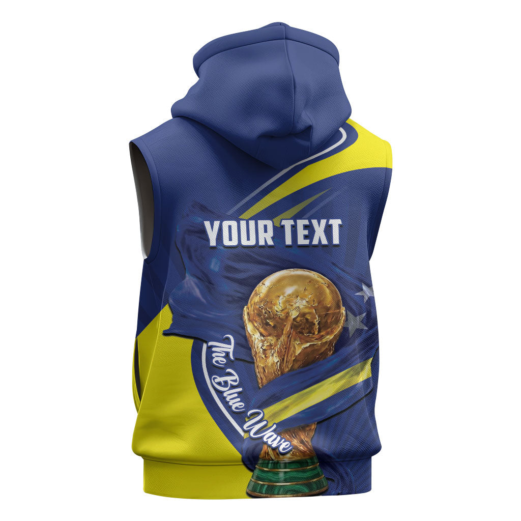 Personalized Curacao Football 2026 Sleeveless Hoodie Rise of Caribbean Pride