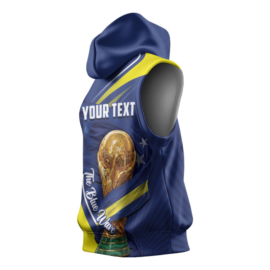 Personalized Curacao Football 2026 Sleeveless Hoodie Rise of Caribbean Pride