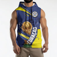 Personalized Curacao Football 2026 Sleeveless Hoodie Rise of Caribbean Pride