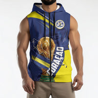 Personalized Curacao Football 2026 Sleeveless Zip Hoodie Rise of Caribbean Pride
